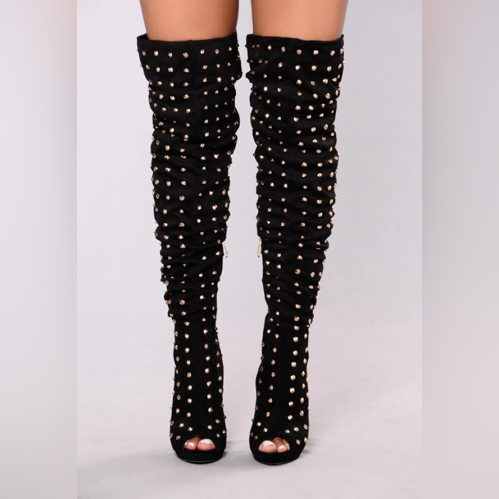 Fashion nova Nailed Into My OTK Boots - Black